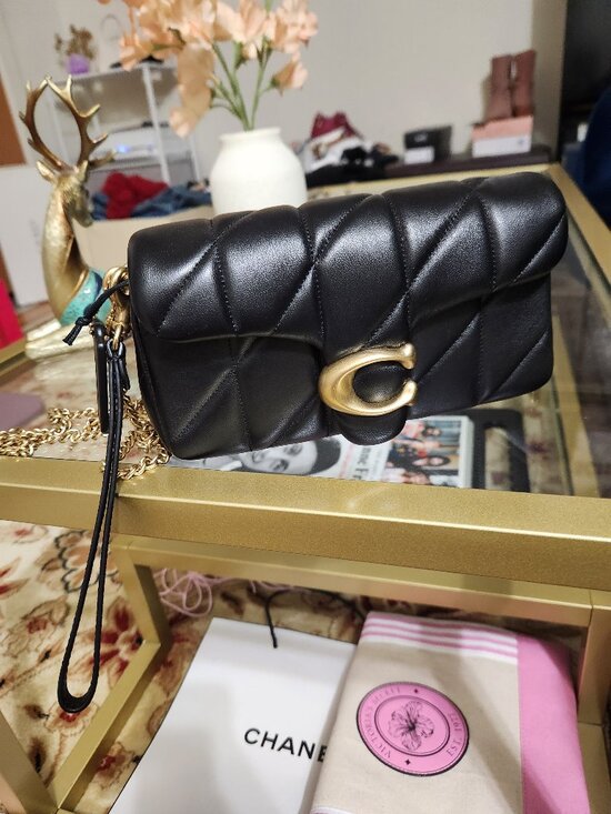 Coach Handbags - Coach Tabby Chain Crossbody 19- Quilted Black Leather/Brass/Gold Hardware
